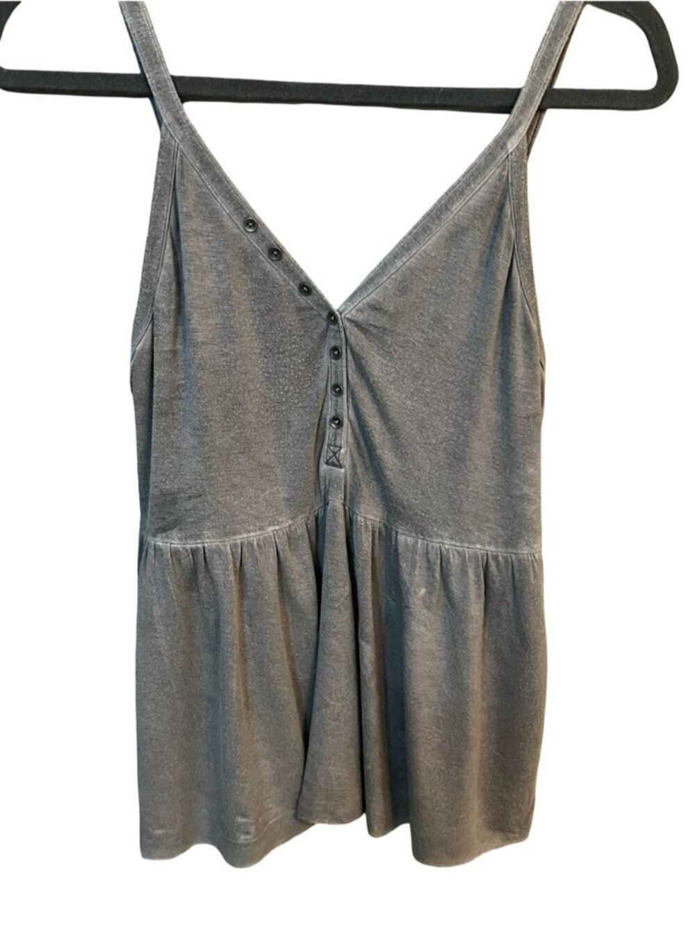 Grey Tank Top Fitted Ribbed Basic Everyday Casual